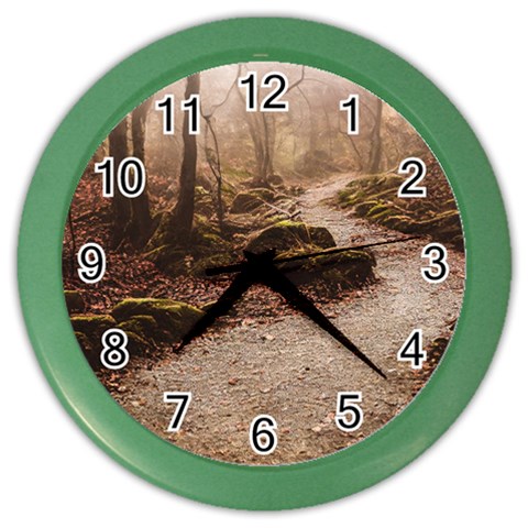 Path Trees Forest Fantasy Color Wall Clock from ArtsNow.com Front