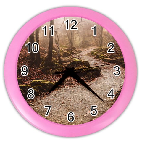 Path Trees Forest Fantasy Color Wall Clock from ArtsNow.com Front