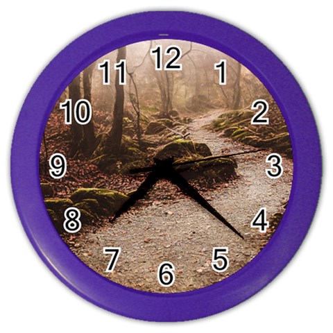 Path Trees Forest Fantasy Color Wall Clock from ArtsNow.com Front