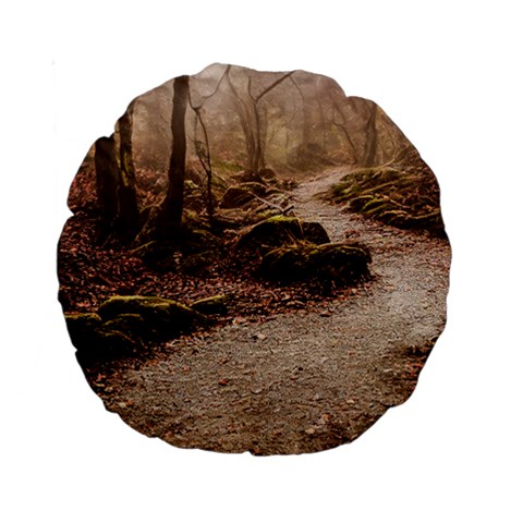 Path Trees Forest Fantasy Standard 15  Premium Round Cushions from ArtsNow.com Back