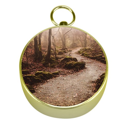 Path Trees Forest Fantasy Gold Compasses from ArtsNow.com Front