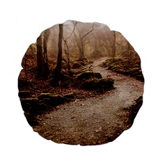 Path Trees Forest Fantasy Standard 15  Premium Flano Round Cushions from ArtsNow.com Back