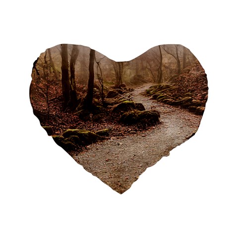 Path Trees Forest Fantasy Standard 16  Premium Flano Heart Shape Cushions from ArtsNow.com Front