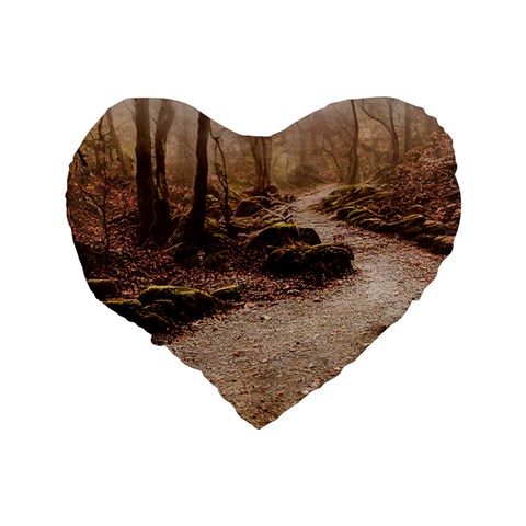 Path Trees Forest Fantasy Standard 16  Premium Flano Heart Shape Cushions from ArtsNow.com Back
