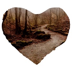 Path Trees Forest Fantasy Large 19  Premium Flano Heart Shape Cushions from ArtsNow.com Front