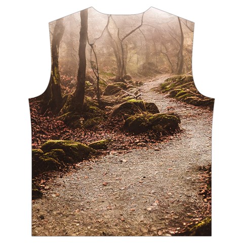 Path Trees Forest Fantasy Men s High Neck Button Up Puffer Vest from ArtsNow.com Back