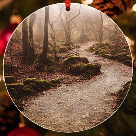 Path Trees Forest Fantasy UV Print Acrylic Ornament Round from ArtsNow.com Front