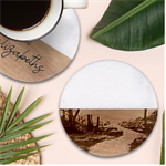 Path Trees Forest Fantasy Classic Marble Wood Coaster (Round) 
