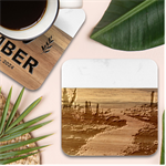 Path Trees Forest Fantasy Marble Wood Coaster (Square)
