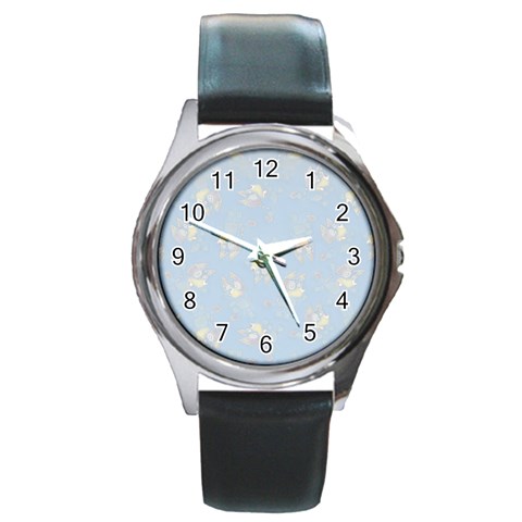 Bluey, Bluey merch, Bluey pattern, Bluey Bluey, bingo, Bluey design, bluey dog Round Metal Watch from ArtsNow.com Front