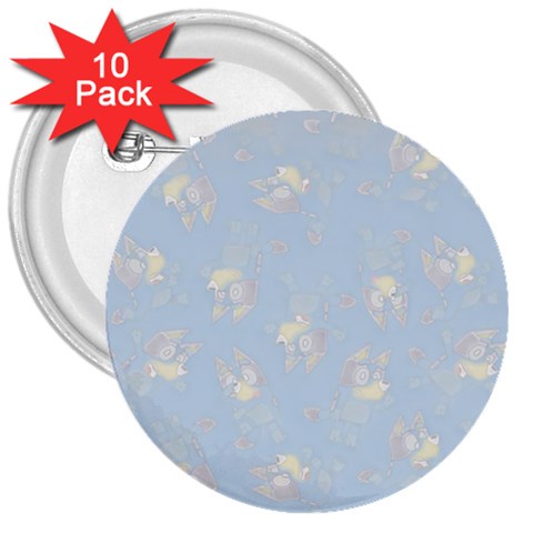 Bluey, Bluey merch, Bluey pattern, Bluey Bluey, bingo, Bluey design, bluey dog 3  Buttons (10 pack)  from ArtsNow.com Front