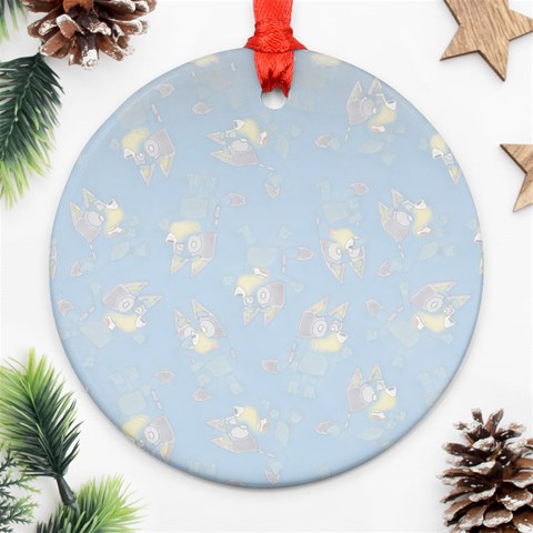 Bluey, Bluey merch, Bluey pattern, Bluey Bluey, bingo, Bluey design, bluey dog Round Ornament (Two Sides) from ArtsNow.com Front