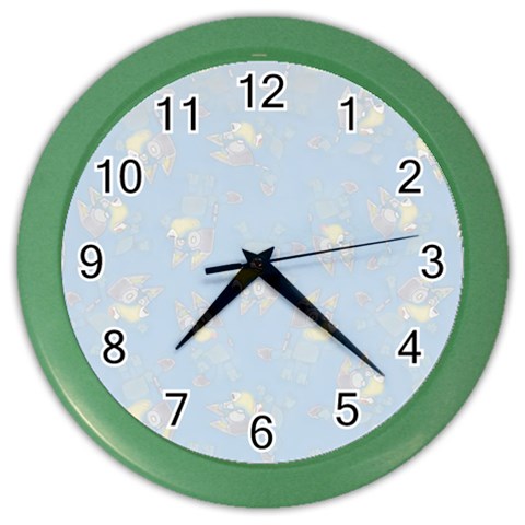 Bluey, Bluey merch, Bluey pattern, Bluey Bluey, bingo, Bluey design, bluey dog Color Wall Clock from ArtsNow.com Front