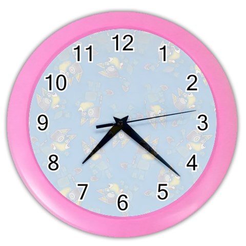 Bluey, Bluey merch, Bluey pattern, Bluey Bluey, bingo, Bluey design, bluey dog Color Wall Clock from ArtsNow.com Front