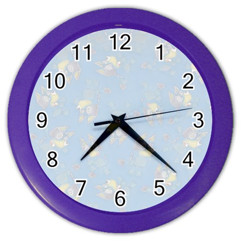 Bluey, Bluey merch, Bluey pattern, Bluey Bluey, bingo, Bluey design, bluey dog Color Wall Clock from ArtsNow.com Front