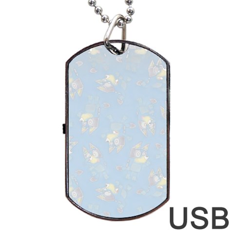 Bluey, Bluey merch, Bluey pattern, Bluey Bluey, bingo, Bluey design, bluey dog Dog Tag USB Flash (Two Sides) from ArtsNow.com Front