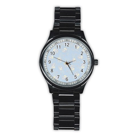 Bluey, Bluey merch, Bluey pattern, Bluey Bluey, bingo, Bluey design, bluey dog Stainless Steel Round Watch from ArtsNow.com Front