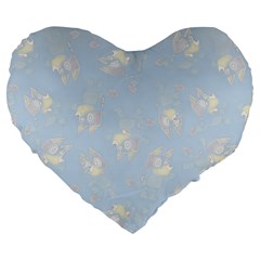 Bluey, Bluey merch, Bluey pattern, Bluey Bluey, bingo, Bluey design, bluey dog Large 19  Premium Flano Heart Shape Cushions from ArtsNow.com Front