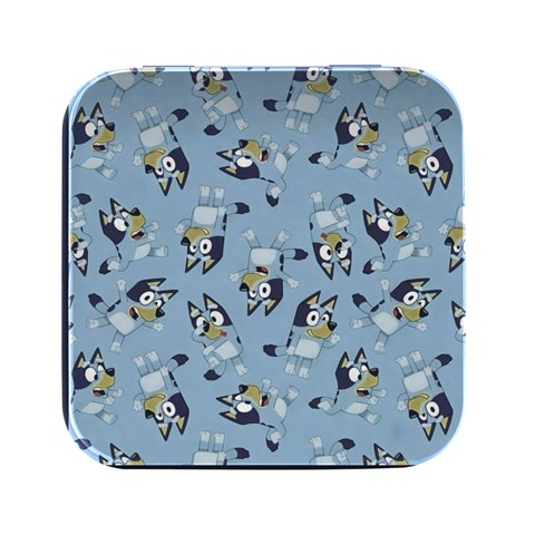 Bluey, Bluey merch, Bluey pattern, Bluey Bluey, bingo, Bluey design, bluey dog Square Metal Box (Black) from ArtsNow.com Front