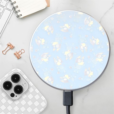 Bluey, Bluey merch, Bluey pattern, Bluey Bluey, bingo, Bluey design, bluey dog Wireless Fast Charger(White) from ArtsNow.com Front