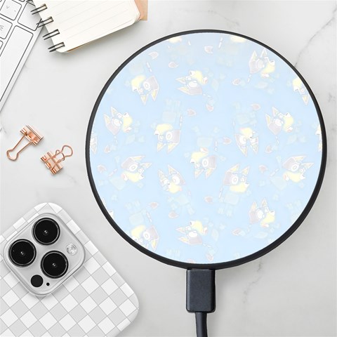 Bluey, Bluey merch, Bluey pattern, Bluey Bluey, bingo, Bluey design, bluey dog Wireless Fast Charger(Black) from ArtsNow.com Front