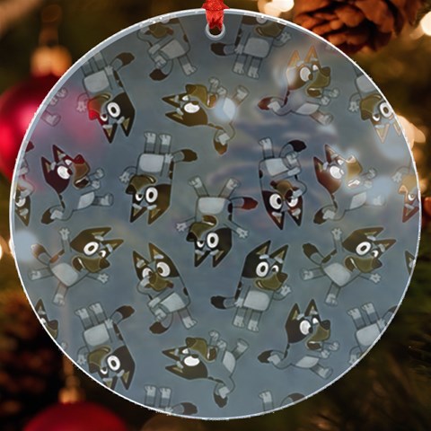 Bluey, Bluey merch, Bluey pattern, Bluey Bluey, bingo, Bluey design, bluey dog UV Print Acrylic Ornament Round from ArtsNow.com Front