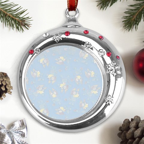 Bluey, Bluey merch, Bluey pattern, Bluey Bluey, bingo, Bluey design, bluey dog Metal Snowflake Red Crystal Round Ornament from ArtsNow.com Front