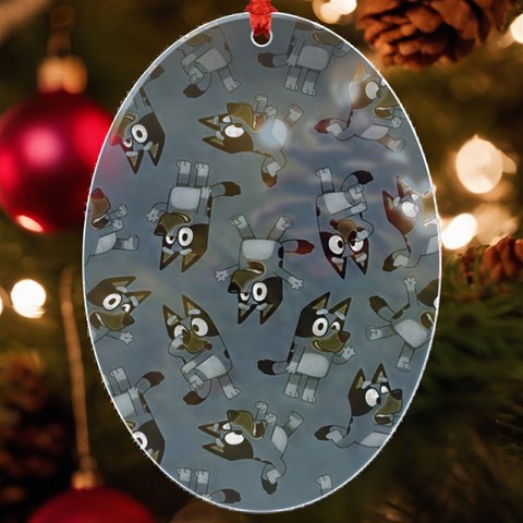 Bluey, Bluey merch, Bluey pattern, Bluey Bluey, bingo, Bluey design, bluey dog UV Print Acrylic Ornament Oval from ArtsNow.com Front