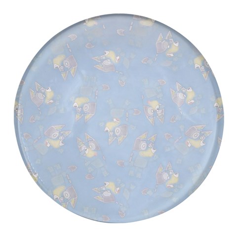 Bluey, Bluey merch, Bluey pattern, Bluey Bluey, bingo, Bluey design, bluey dog Round Glass Fridge Magnet (4 pack) from ArtsNow.com Front