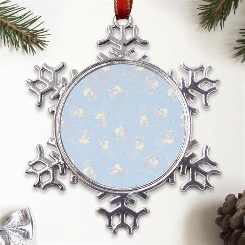 Bluey, Bluey merch, Bluey pattern, Bluey Bluey, bingo, Bluey design, bluey dog Metal Large Snowflake Ornament from ArtsNow.com Front