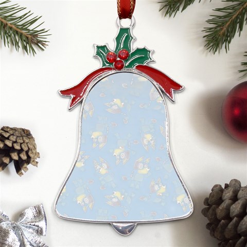 Bluey, Bluey merch, Bluey pattern, Bluey Bluey, bingo, Bluey design, bluey dog Metal Holly Leaf Bell Ornament from ArtsNow.com Front