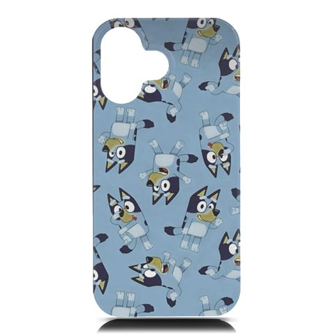 Bluey, Bluey merch, Bluey pattern, Bluey Bluey, bingo, Bluey design, bluey dog iPhone 16 Black UV Print PC Hardshell Case from ArtsNow.com Front