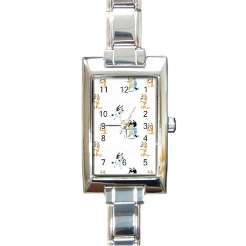 Bluey, Bluey merch, Bluey pattern, Bluey Bluey, bingo, Bluey design, bluey dog Rectangle Italian Charm Watch from ArtsNow.com Front