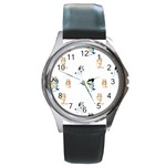 Bluey, Bluey merch, Bluey pattern, Bluey Bluey, bingo, Bluey design, bluey dog Round Metal Watch Bluey, Bluey merch, Bluey pattern, Bluey Bluey, bingo, Bluey design, bluey dog Round Metal Watch