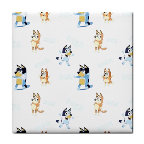 Bluey, Bluey merch, Bluey pattern, Bluey Bluey, bingo, Bluey design, bluey dog Tile Coaster from ArtsNow.com Front