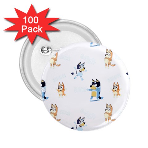 Bluey, Bluey merch, Bluey pattern, Bluey Bluey, bingo, Bluey design, bluey dog 2.25  Buttons (100 pack)  from ArtsNow.com Front
