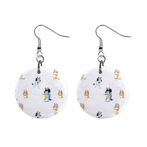 Bluey, Bluey merch, Bluey pattern, Bluey Bluey, bingo, Bluey design, bluey dog Mini Button Earrings from ArtsNow.com Front