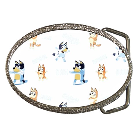 Bluey, Bluey merch, Bluey pattern, Bluey Bluey, bingo, Bluey design, bluey dog Belt Buckles from ArtsNow.com Front