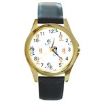 Bluey, Bluey merch, Bluey pattern, Bluey Bluey, bingo, Bluey design, bluey dog Round Gold Metal Watch Bluey, Bluey merch, Bluey pattern, Bluey Bluey, bingo, Bluey design, bluey dog Round Gold Metal Watch