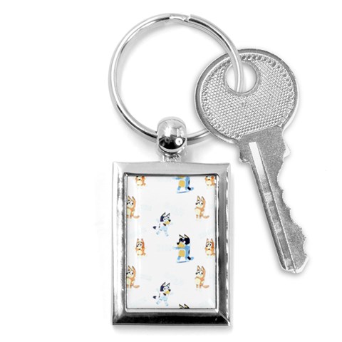 Bluey, Bluey merch, Bluey pattern, Bluey Bluey, bingo, Bluey design, bluey dog Key Chain (Rectangle) from ArtsNow.com Front