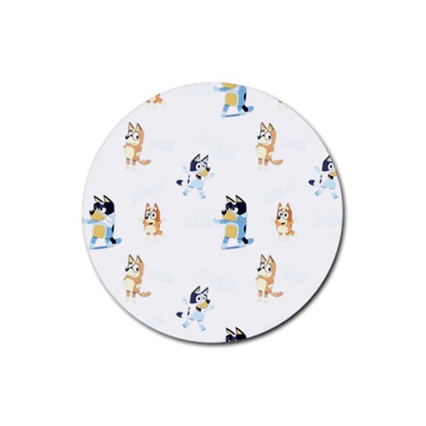 Bluey, Bluey merch, Bluey pattern, Bluey Bluey, bingo, Bluey design, bluey dog Rubber Coaster (Round) from ArtsNow.com Front