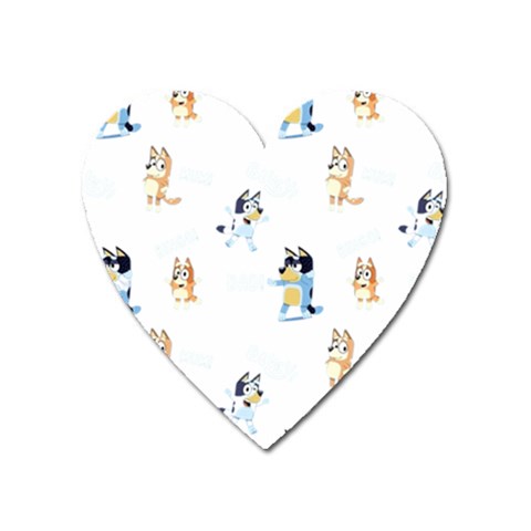 Bluey, Bluey merch, Bluey pattern, Bluey Bluey, bingo, Bluey design, bluey dog Heart Magnet from ArtsNow.com Front