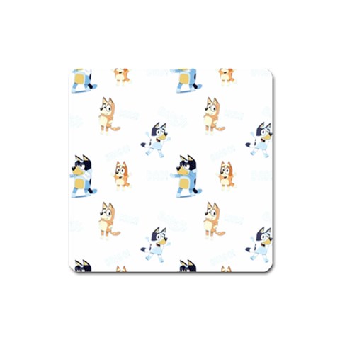 Bluey, Bluey merch, Bluey pattern, Bluey Bluey, bingo, Bluey design, bluey dog Square Magnet from ArtsNow.com Front