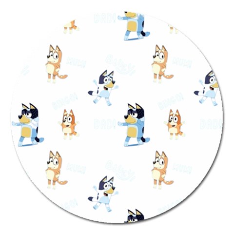 Bluey, Bluey merch, Bluey pattern, Bluey Bluey, bingo, Bluey design, bluey dog Magnet 5  (Round) from ArtsNow.com Front
