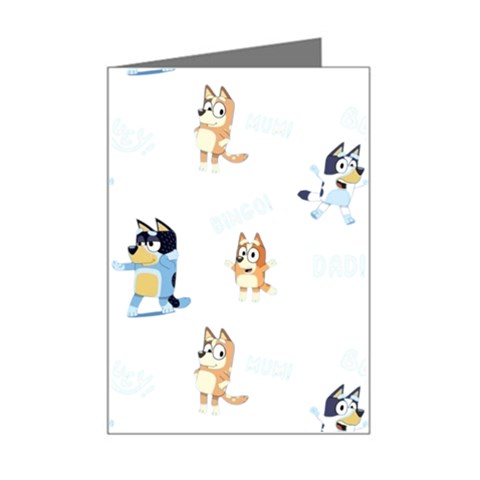 Bluey, Bluey merch, Bluey pattern, Bluey Bluey, bingo, Bluey design, bluey dog Mini Greeting Card from ArtsNow.com Left