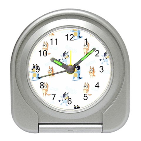 Bluey, Bluey merch, Bluey pattern, Bluey Bluey, bingo, Bluey design, bluey dog Travel Alarm Clock from ArtsNow.com Front