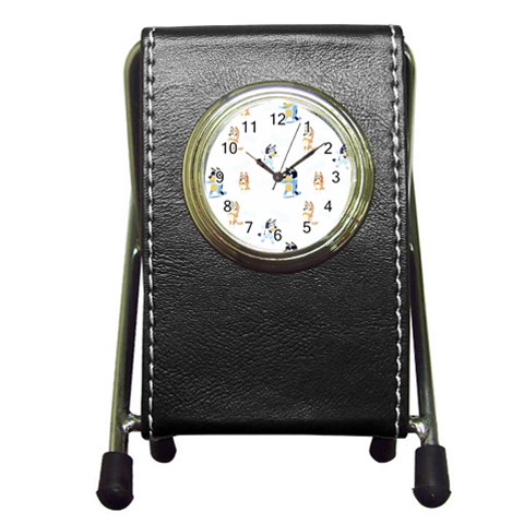 Bluey, Bluey merch, Bluey pattern, Bluey Bluey, bingo, Bluey design, bluey dog Pen Holder Desk Clock from ArtsNow.com Front
