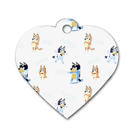 Bluey, Bluey merch, Bluey pattern, Bluey Bluey, bingo, Bluey design, bluey dog Dog Tag Heart (Two Sides) from ArtsNow.com Front