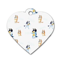 Bluey, Bluey merch, Bluey pattern, Bluey Bluey, bingo, Bluey design, bluey dog Dog Tag Heart (Two Sides) from ArtsNow.com Back