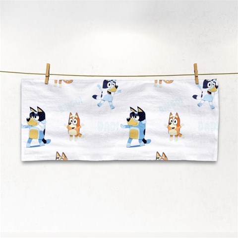 Bluey, Bluey merch, Bluey pattern, Bluey Bluey, bingo, Bluey design, bluey dog Hand Towel from ArtsNow.com Front